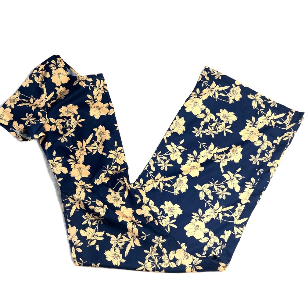 Cutout Calf Length Floral Jumpsuit Overall - Picture 6 of 8